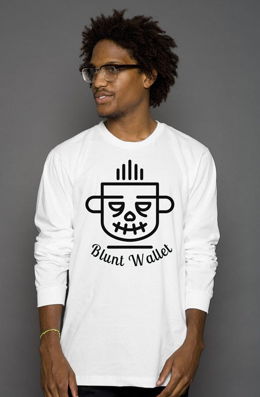 White & Black Blunt Wallet Long Sleeve T-Shirt