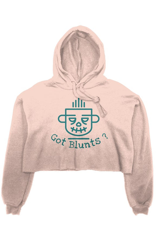 Peach Blunt Wallet Crop-Top Fleece Hoodie